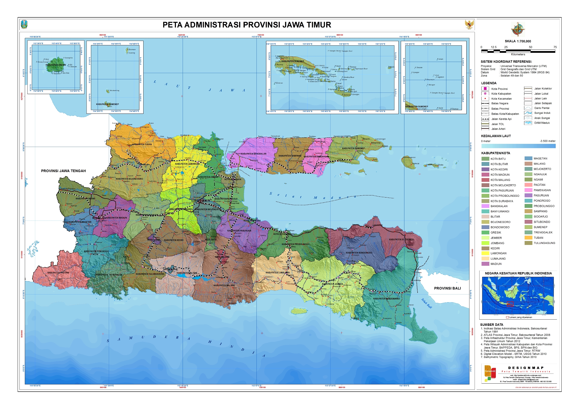 peta administrasi provinsi jawa timur