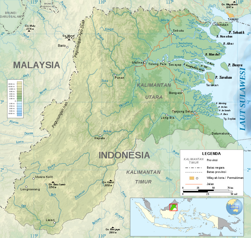 Peta Provinsi Maluku Utara dengan Ibu Kota Tanjung Selor