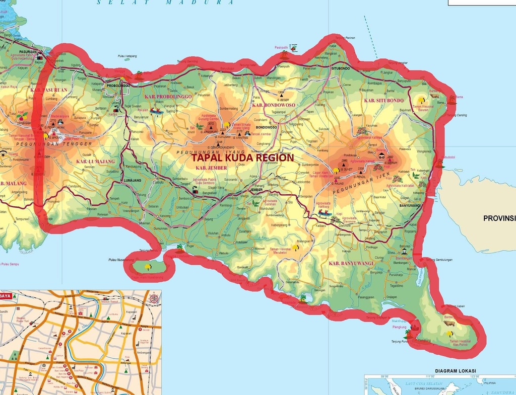 Peta Kawasan Bagian Timur Wilayah Jawa Timur