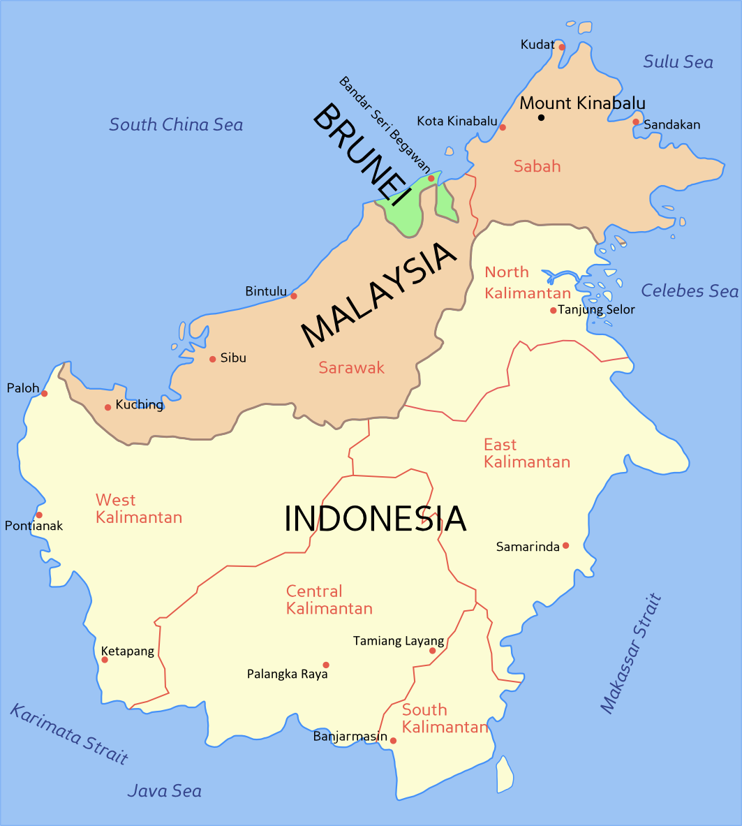 Gambar Peta lengkap Pulau Kalimantan