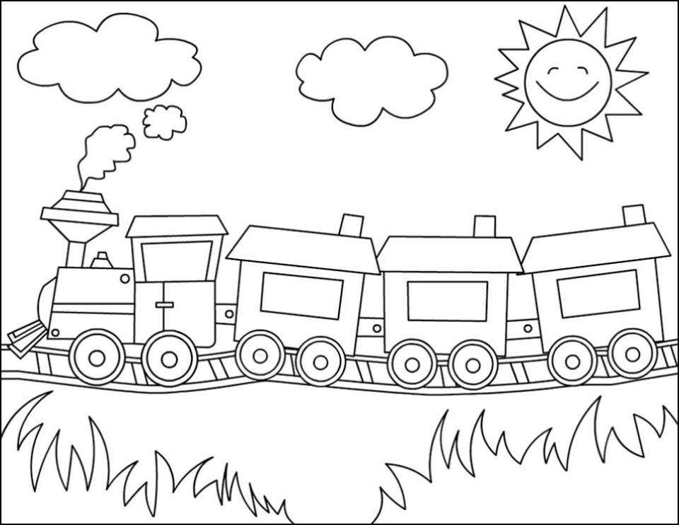 Gambar Sketsa Kereta Api
