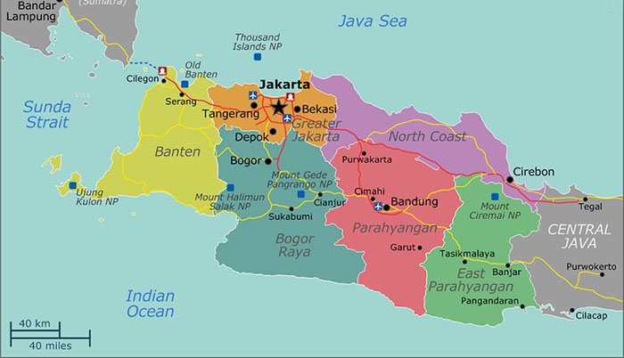 Peta Jawa Barat : Kabupaten Dan Kota Di Jawa Barat ...